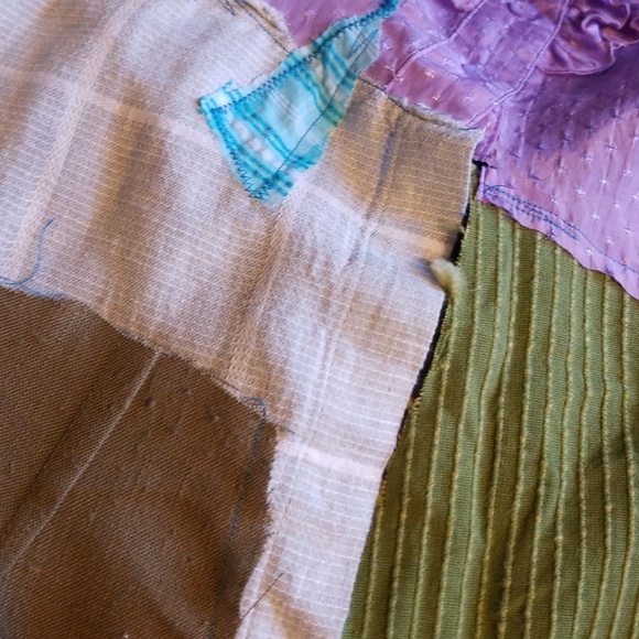 Boho Patchwork Shirt Dress Upcycled Tunic - Picture 7 of 7